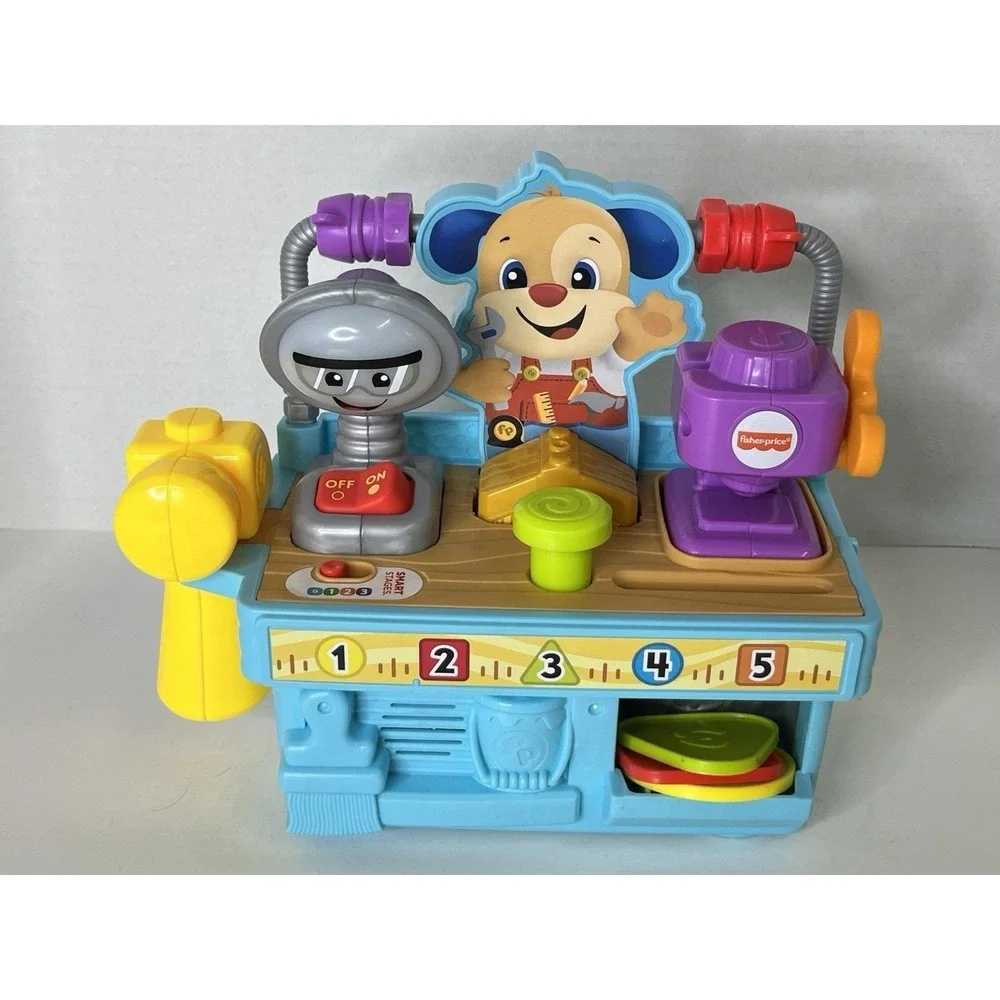 Fisher Price Laugh & Learn Smart Stages LEARNING TOOLBENCH Complete Sounds Light